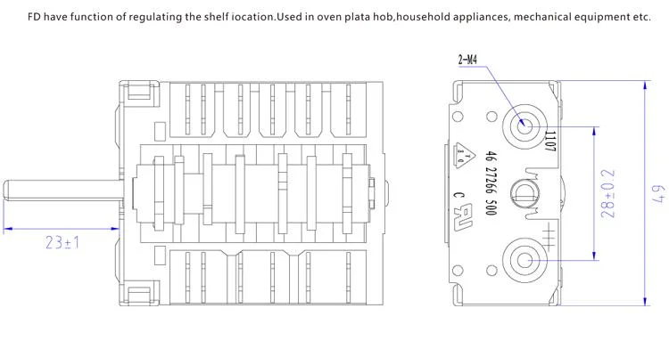 Hot Sell Customized High Quality Electric Heater Rotary Switch Section Switch