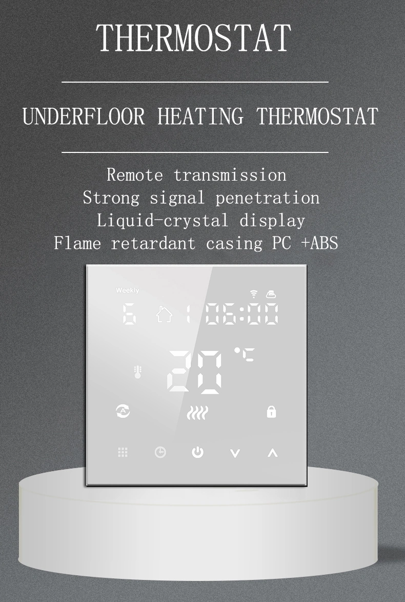 Smart Heater All Glass Panel Digital Touch Control Programmable Heating Floor Thermostat